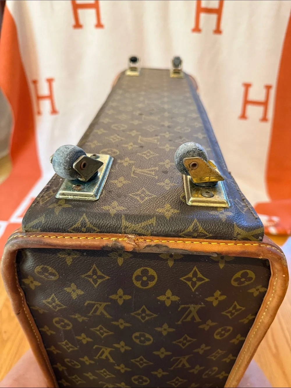 Louis Vuitton Monogram Canvas Suitcase with Tan Trim, Look at Photos
